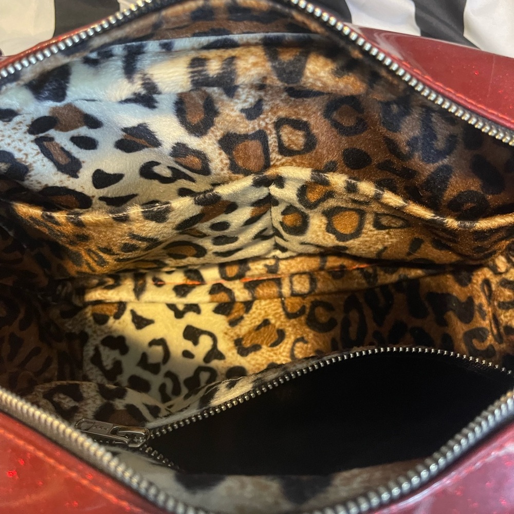 Red Glitter and Leopard Shoulder Bag - Picture 7 of 7